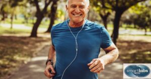 An elderly man jogging - in vigorous health