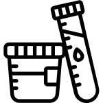 Blood and urine samples for employee biometric screening.