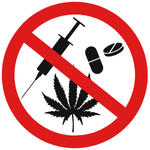 Commonly abused drugs/substances ban symbol.